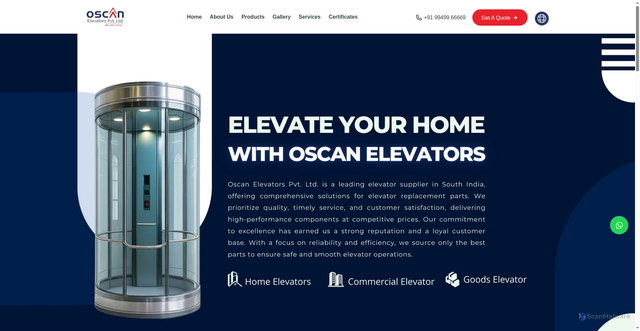 Security scan screenshot of https://landing.oscanelevators.com/