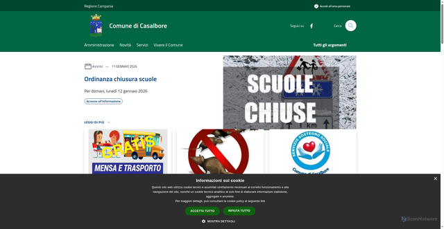 Security scan screenshot of https://www.comune.casalbore.av.it/it