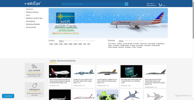 Security scan screenshot of https://eztoys.com