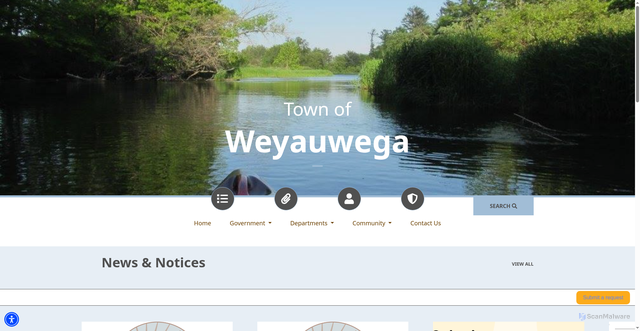 Security scan screenshot of https://townofweyauwega-wi.gov/