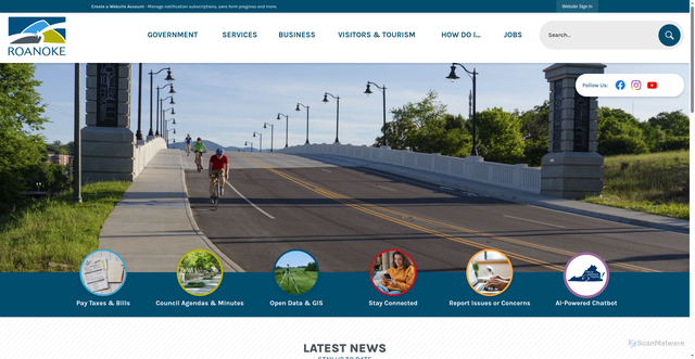 Security scan screenshot of https://www.roanokeva.gov/