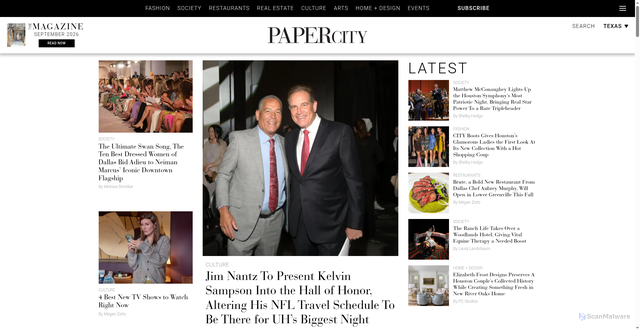Security scan screenshot of https://papercitymag.com