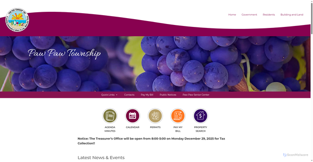 Security scan screenshot of https://pawpawtownshipmi.gov/