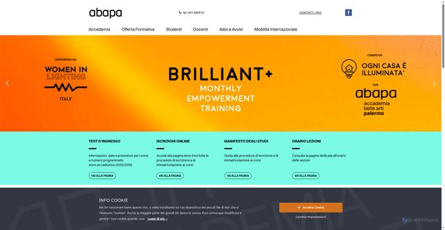 Security scan screenshot of https://www.accademiadipalermo.it/