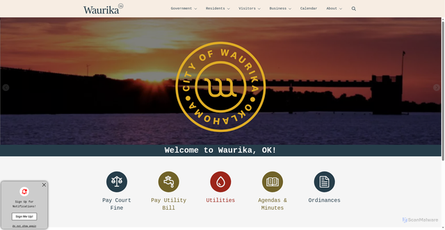 Security scan screenshot of https://waurika.gov/
