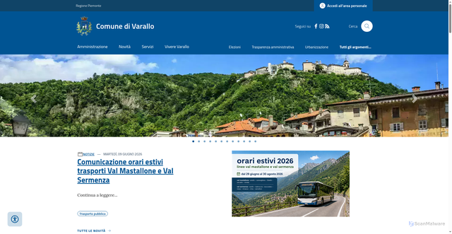 Security scan screenshot of https://www.comune.varallo.vc.it