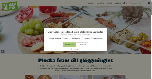 Security scan screenshot of https://www.ridderheims.se/