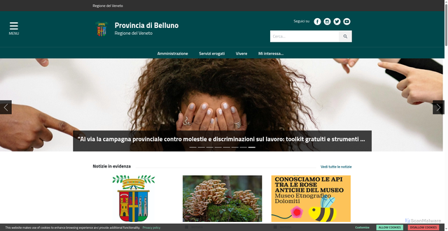 Security scan screenshot of https://www.provincia.belluno.it