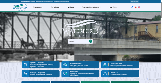 Security scan screenshot of https://waterfordwi.gov/