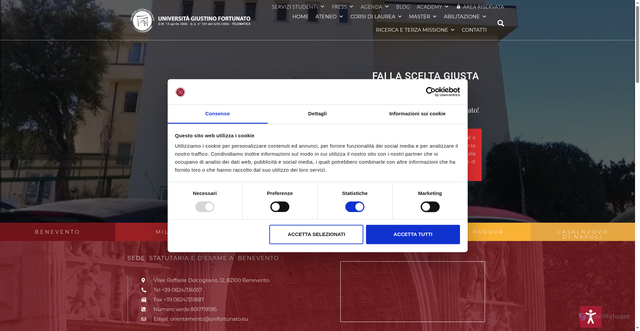 Security scan screenshot of https://www.unifortunato.eu/