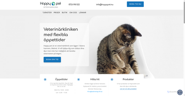 Security scan screenshot of https://happypet.nu