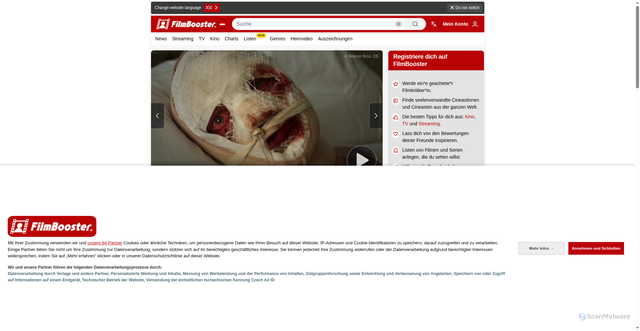 Security scan screenshot of https://filmbooster.at