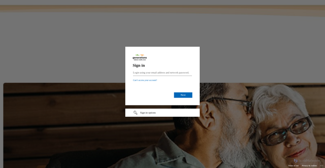 Security scan screenshot of https://generationsfcu-my.sharepoint.com