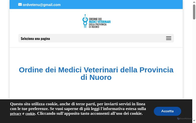 Security scan screenshot of https://www.nuoroordineveterinari.it/