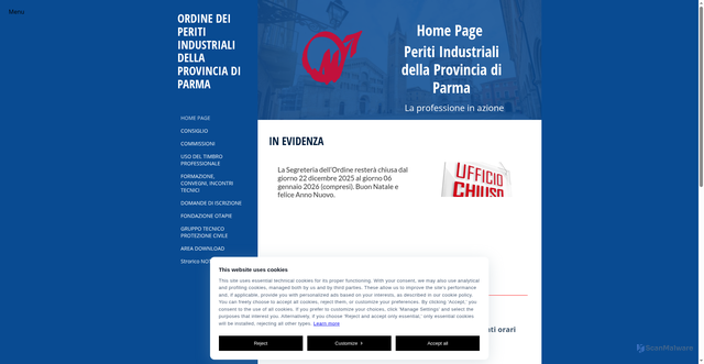 Security scan screenshot of https://www.peritiparma.it/