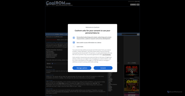 Security scan screenshot of https://coolrom.com.au