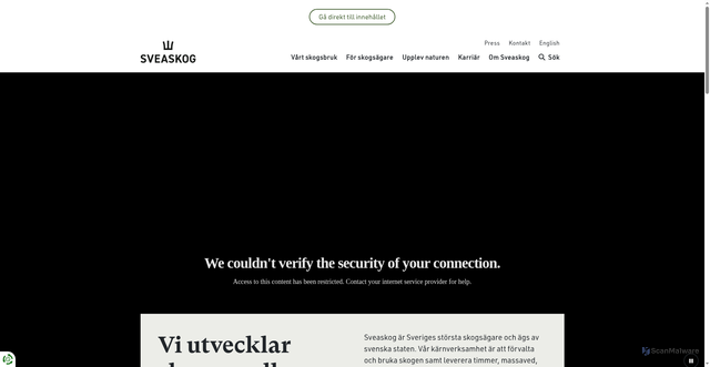 Security scan screenshot of https://sveaskog.se