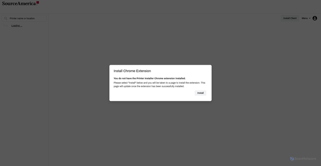 Security scan screenshot of https://sourceamerica.printercloud.com