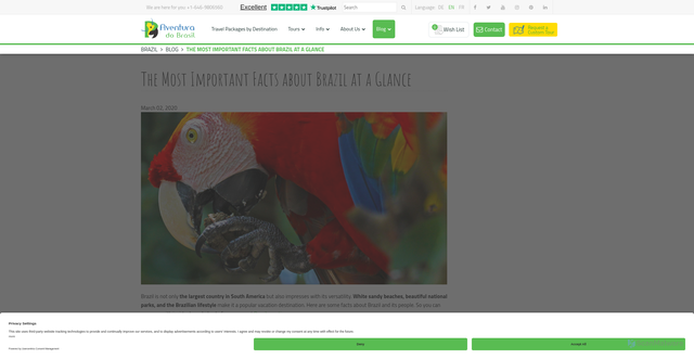 Security scan screenshot of https://www.aventuradobrasil.com/blog/the-most-important-facts-about-brazil-at-a-glance/