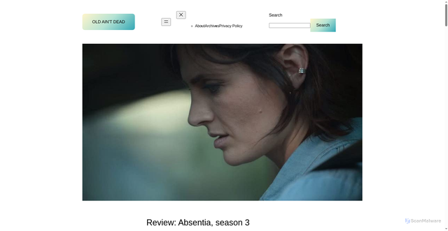 Security scan screenshot of https://oldaintdead.com/review-absentia-season-3/