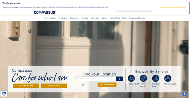 Security scan screenshot of https://www.compassus.com