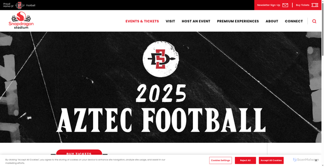 Security scan screenshot of https://www.snapdragonstadium.com/events/detail/san-diego-state-football