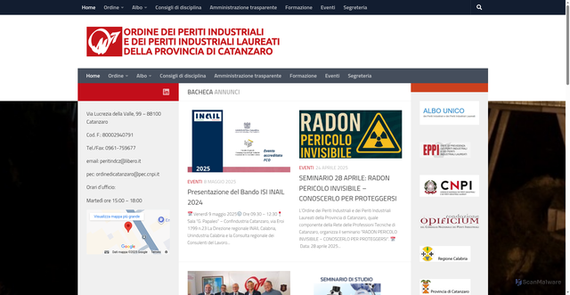 Security scan screenshot of https://www.periti-industriali.cz.it/