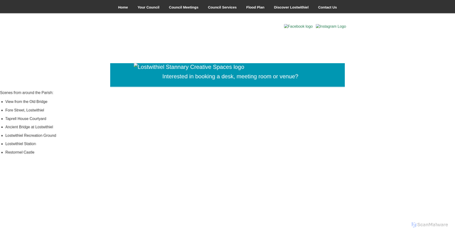 Security scan screenshot of https://www.lostwithieltowncouncil.gov.uk/