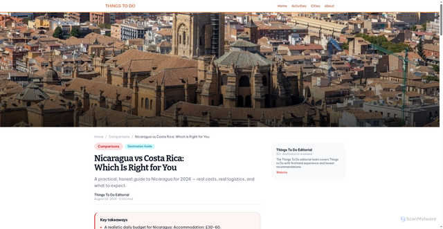 Security scan screenshot of https://thingstodo.lifestyle/articles/nicaragua-vs-costa-rica-which-is-right-for-you