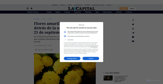 Security scan screenshot of https://www.lacapital.com.ar/zoom/flores-amarillas-el-significado-detras-la-nueva-tradicion-del-21-septiembre-n10220062.html