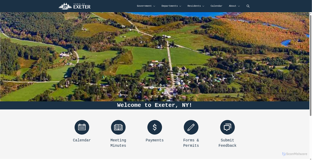 Security scan screenshot of https://townofexeterny.gov/