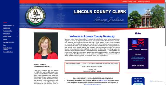 Security scan screenshot of https://lincolncoclerkky.gov/