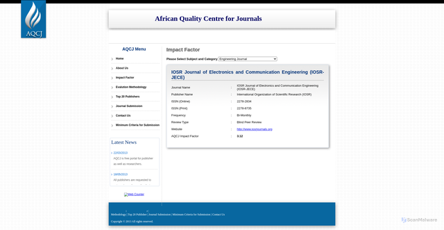 Security scan screenshot of www.aqcj.org