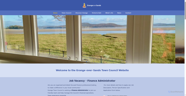 Security scan screenshot of https://www.grangeoversandstowncouncil.gov.uk/