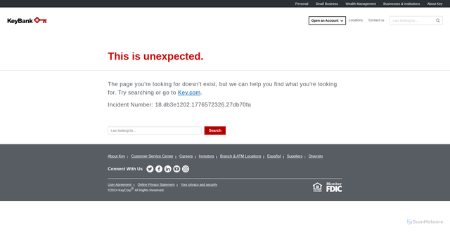 Security scan screenshot of https://www.key.com