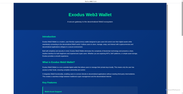 Security scan screenshot of https://choose-exo-web3.wixstudio.com/us-en