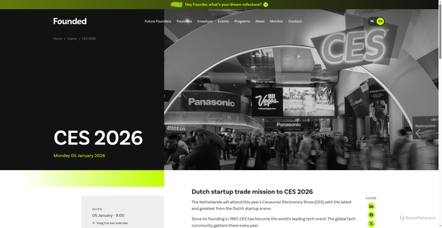 Security scan screenshot of https://www.founded.in/en/events/ces