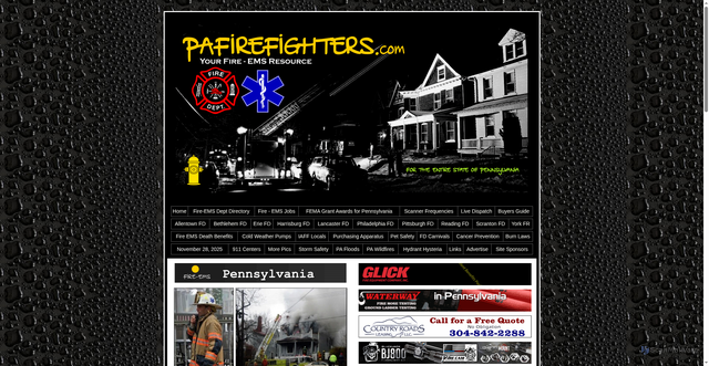 Security scan screenshot of https://www.pafirefighters.com/