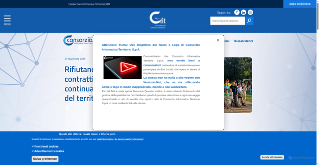 Security scan screenshot of https://www.consorzioit.net/