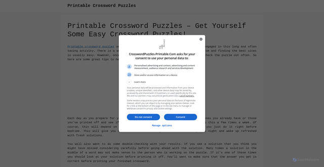 Security scan screenshot of https://crosswordpuzzles-printable.com