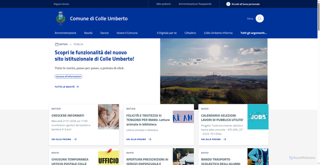 Security scan screenshot of https://www.comune.colle-umberto.tv.it/