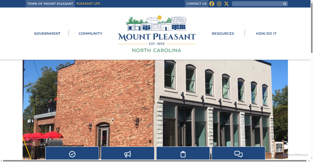Security scan screenshot of https://mtpleasantnc.gov/