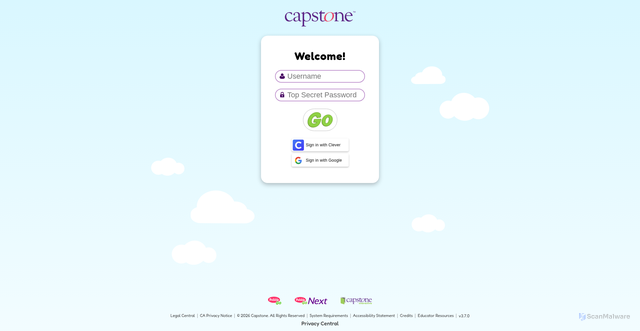 Security scan screenshot of https://mycapstonelibrary.com