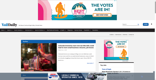 Security scan screenshot of https://vaildaily.com