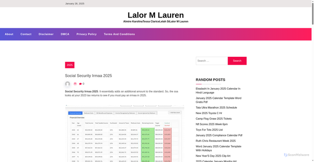 Security scan screenshot of https://lalormlauren.pages.dev/cfths-social-security-irmaa-2025-aqdin/
