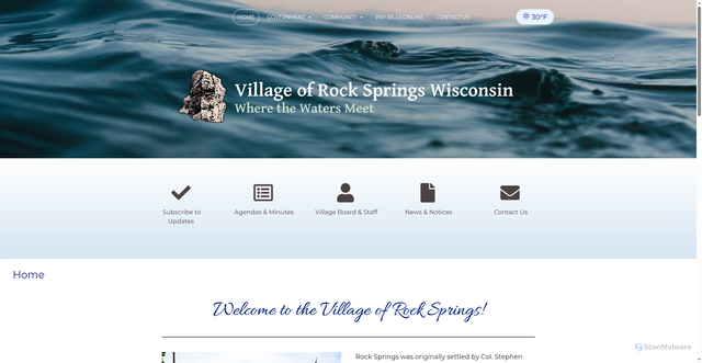 Security scan screenshot of https://rockspringswi.gov/