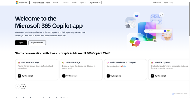 Security scan screenshot of https://www.microsoft365.com