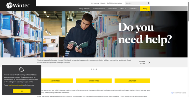 Security scan screenshot of https://www.wintec.ac.nz/