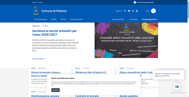 Security scan screenshot of https://www.comune.paitone.bs.it/