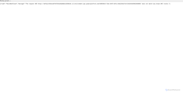 Security scan screenshot of https://default36cdce87437b41e6a9d0e113830c6c.c2.environment.api.powerplatform.com